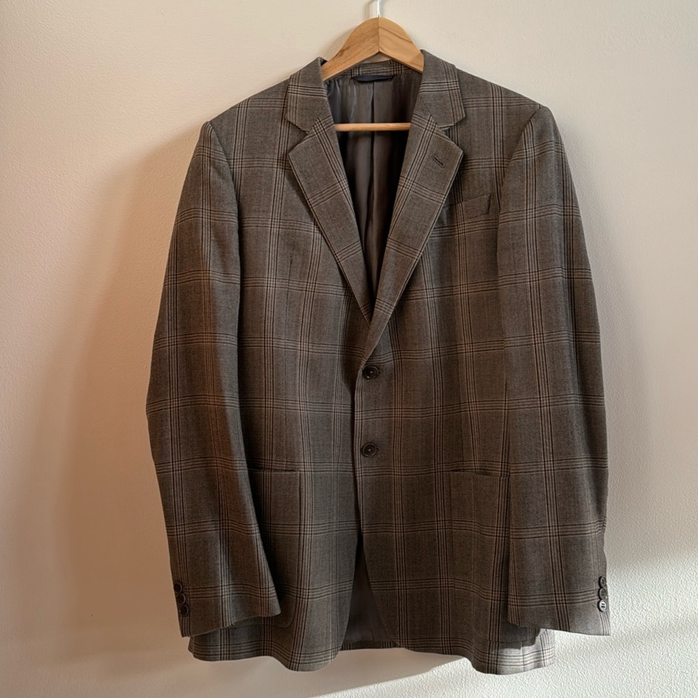 Armani brown plaid sport coat